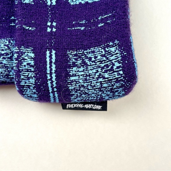 Plaid Beanie - Purple and Blue - Picture 2 of 3